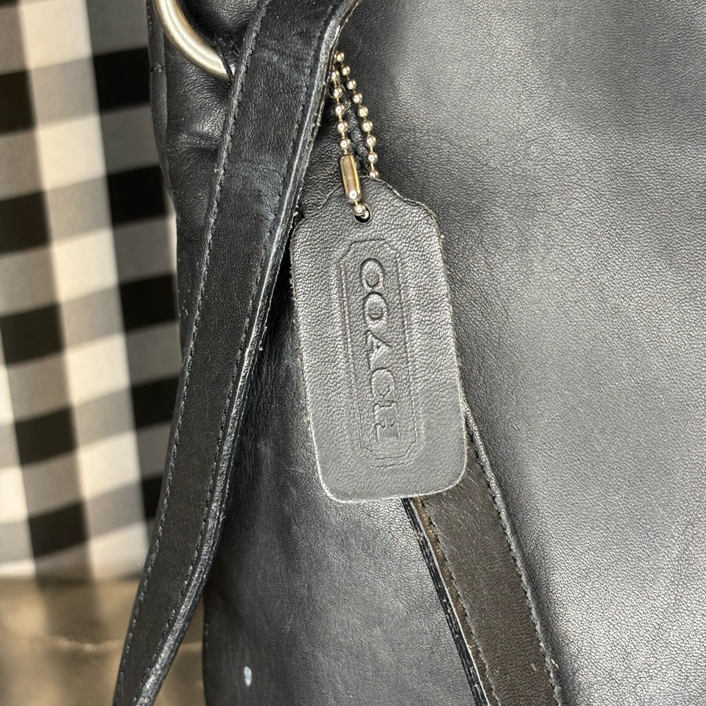 Coach Vintage Chelsea Hippie Flap Black Leather Crossbody 2000 Costa Rica - Picture 3 of 10